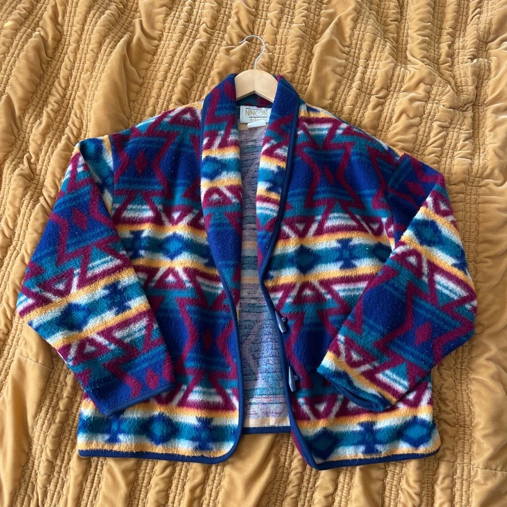 Colorful Geometric Patterned Jacket - Picture 1 of 2